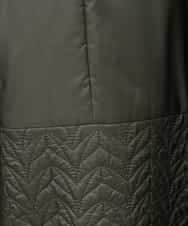 RLUAA02710 HIROKO BIS GRANDE(ヒロコ ビス グランデ) 【大きいサイズ/2WAY】キルティングタフタフーディーコート カーキ