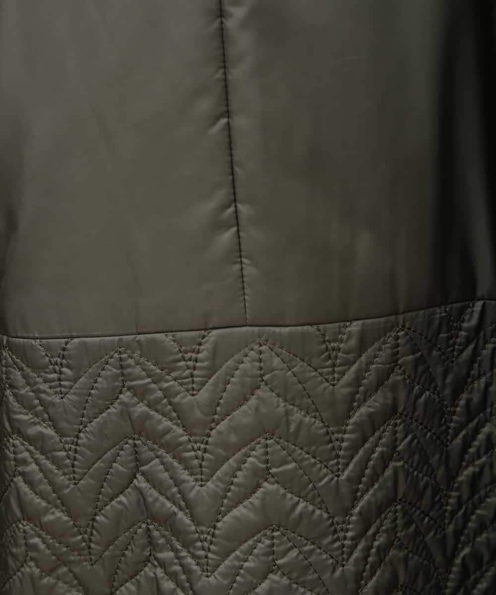 RLUAA02710 HIROKO BIS GRANDE(ヒロコ ビス グランデ) 【大きいサイズ/2WAY】キルティングタフタフーディーコート カーキ