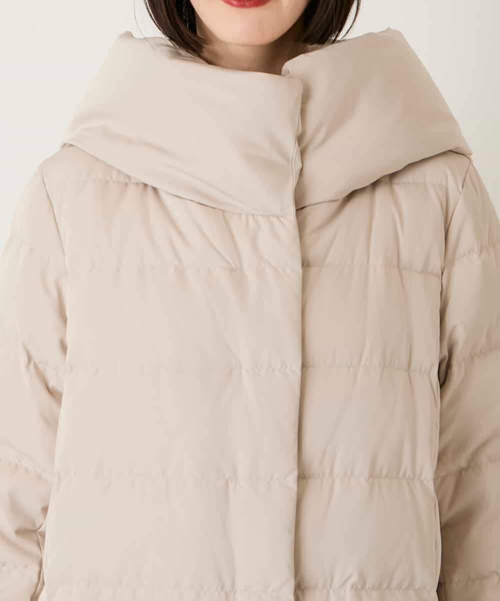 RLUAD56650 HIROKO BIS GRANDE(ヒロコ ビス グランデ) ロング丈フーディーダウンコート ベージュ