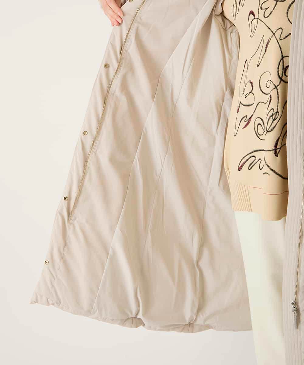 RLUAD56650 HIROKO BIS GRANDE(ヒロコ ビス グランデ) ロング丈フーディーダウンコート ベージュ