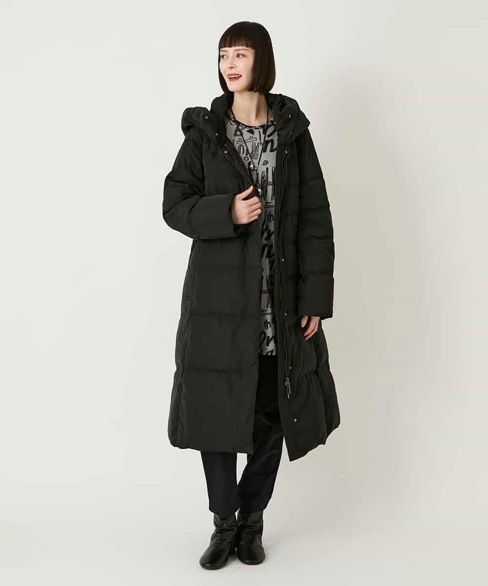 RLUAD56650 HIROKO BIS GRANDE(ヒロコ ビス グランデ) ロング丈フーディーダウンコート ベージュ