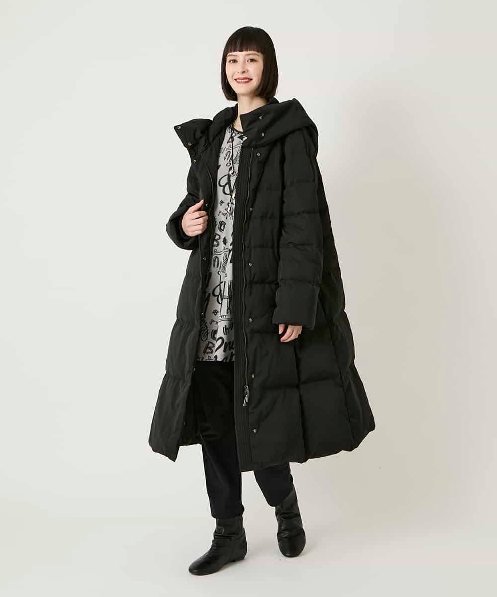 RLUAD56650 HIROKO BIS GRANDE(ヒロコ ビス グランデ) ロング丈フーディーダウンコート ベージュ