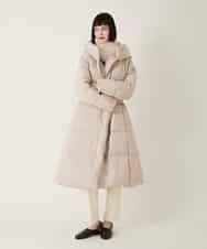 RLUAD56650 HIROKO BIS GRANDE(ヒロコ ビス グランデ) ロング丈フーディーダウンコート ベージュ