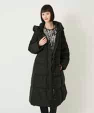 RLUAD56650 HIROKO BIS GRANDE(ヒロコ ビス グランデ) ロング丈フーディーダウンコート ブラック