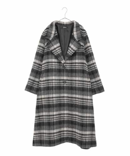 RLUAE01710  【大きいサイズ】ウールシャギーチェック柄コート
