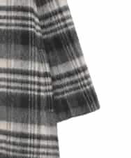 RLUAE01710 HIROKO BIS GRANDE(ヒロコ ビス グランデ) 【大きいサイズ】ウールシャギーチェック柄コート ブラック