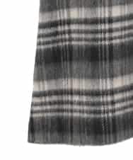 RLUAE01710 HIROKO BIS GRANDE(ヒロコ ビス グランデ) 【大きいサイズ】ウールシャギーチェック柄コート ブラック