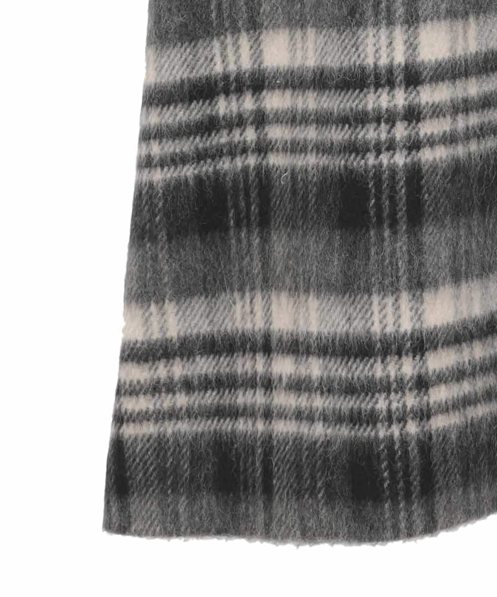 RLUAE01710 HIROKO BIS GRANDE(ヒロコ ビス グランデ) 【大きいサイズ】ウールシャギーチェック柄コート ブラック