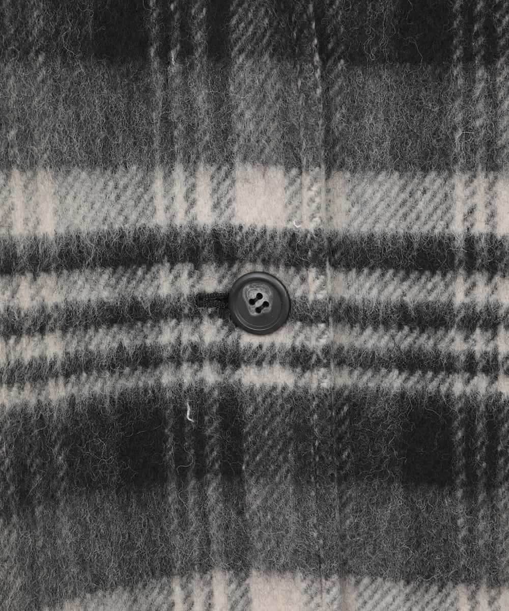 RLUAE01710 HIROKO BIS GRANDE(ヒロコ ビス グランデ) 【大きいサイズ】ウールシャギーチェック柄コート ブラック