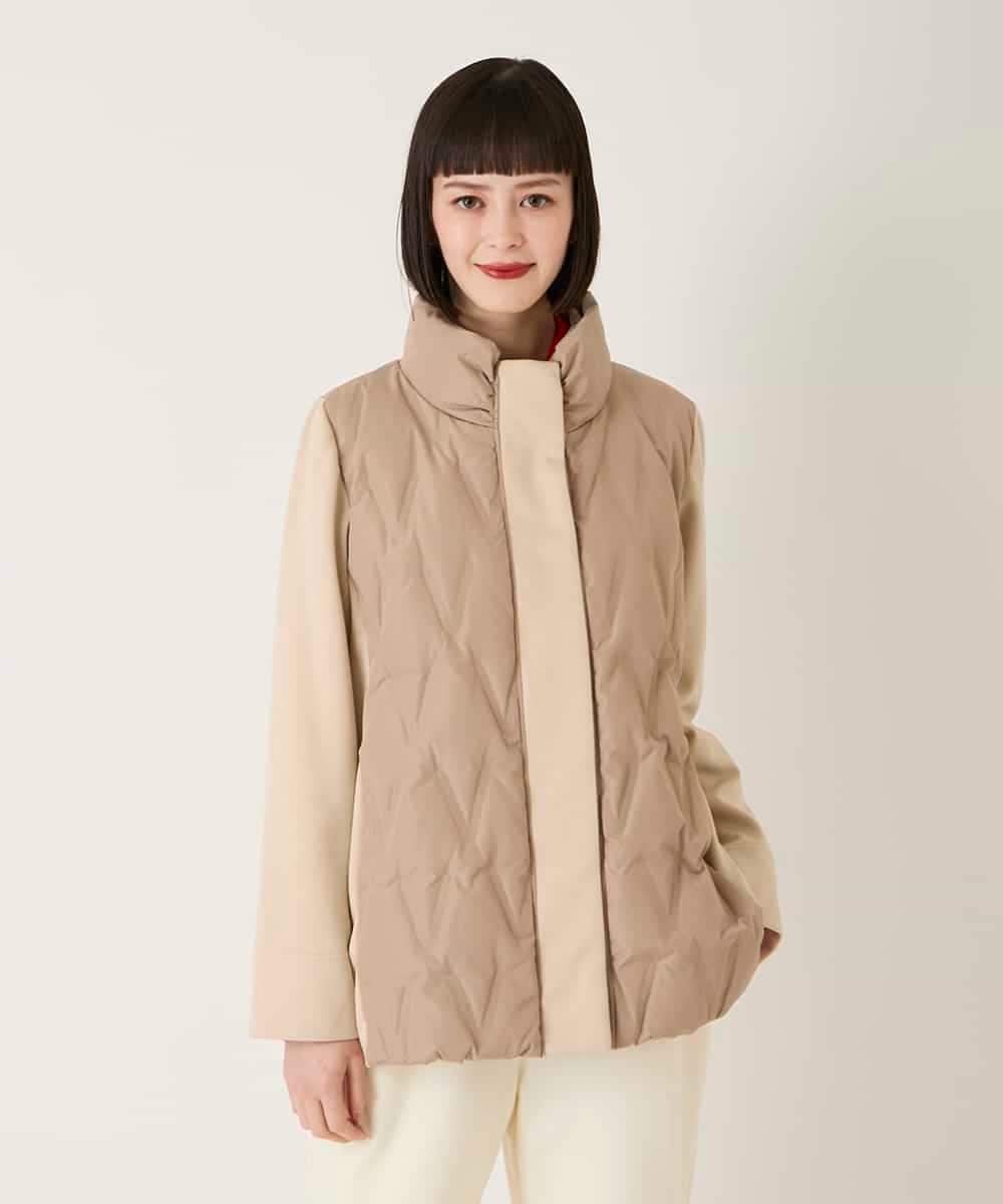 RLUAE05450 HIROKO BIS GRANDE(ヒロコ ビス グランデ) 圧着キルトジョイントデザインコート ベージュ