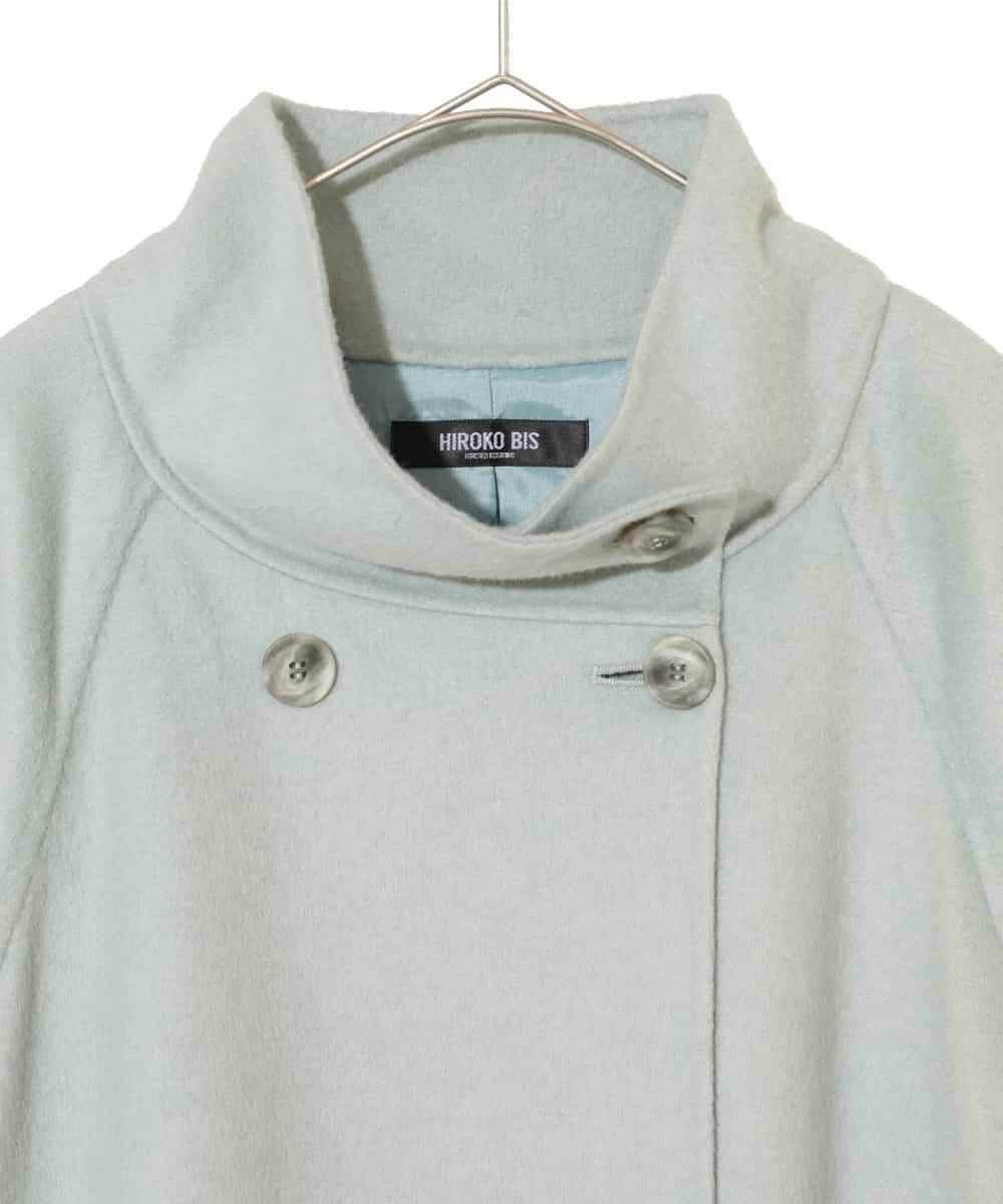 RLUAE10650 HIROKO BIS GRANDE(ヒロコ ビス グランデ) 【大きいサイズ】スタンドカラーリバージャージーコート グリーン