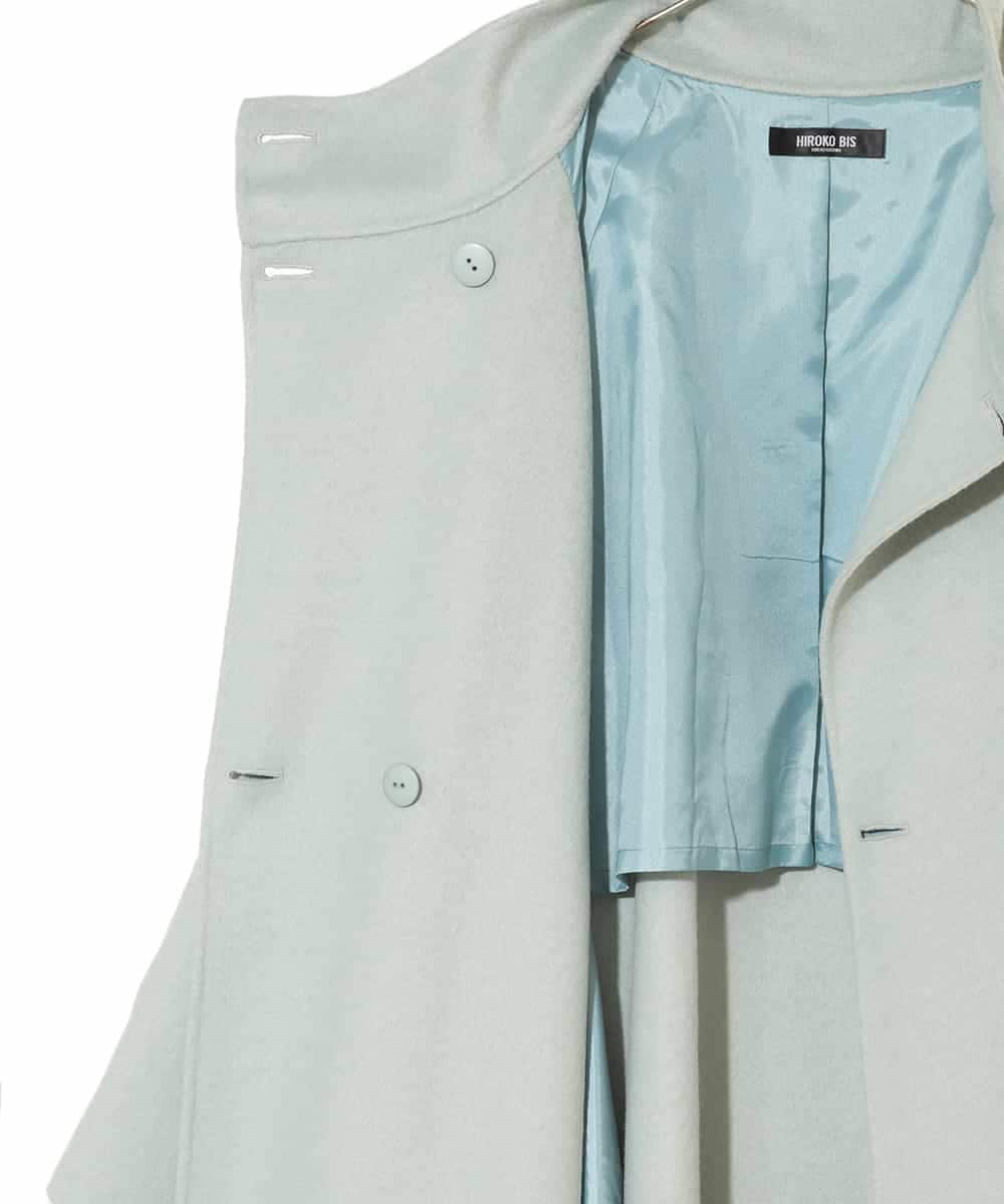 RLUAE10650 HIROKO BIS GRANDE(ヒロコ ビス グランデ) 【大きいサイズ】スタンドカラーリバージャージーコート グリーン