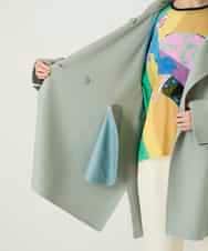 RLUAE10650 HIROKO BIS GRANDE(ヒロコ ビス グランデ) スタンドカラーリバージャージーコート グリーン