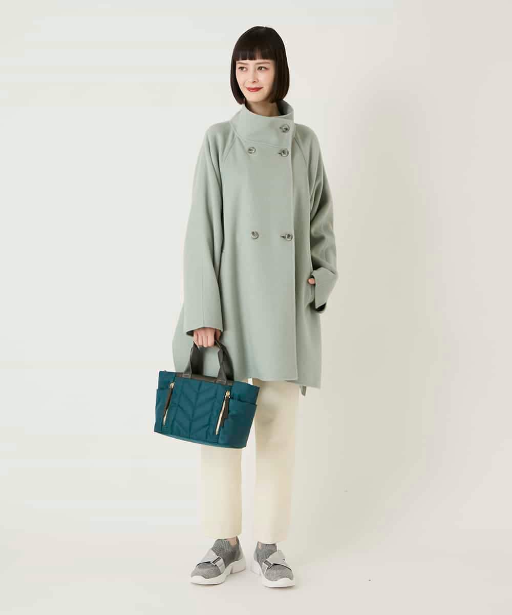 RLUAE10650 HIROKO BIS GRANDE(ヒロコ ビス グランデ) スタンドカラーリバージャージーコート グリーン