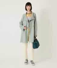 RLUAE10650 HIROKO BIS GRANDE(ヒロコ ビス グランデ) スタンドカラーリバージャージーコート グリーン