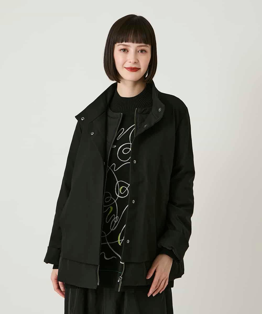 RLUAE40560 HIROKO BIS GRANDE(ヒロコ ビス グランデ) レイヤード風ツイルダウンコート ブラック