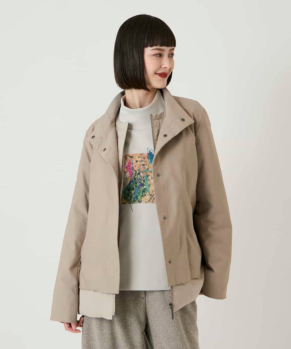 RLUAE40560 HIROKO BIS GRANDE(ヒロコ ビス グランデ) レイヤード風ツイルダウンコート ブラック