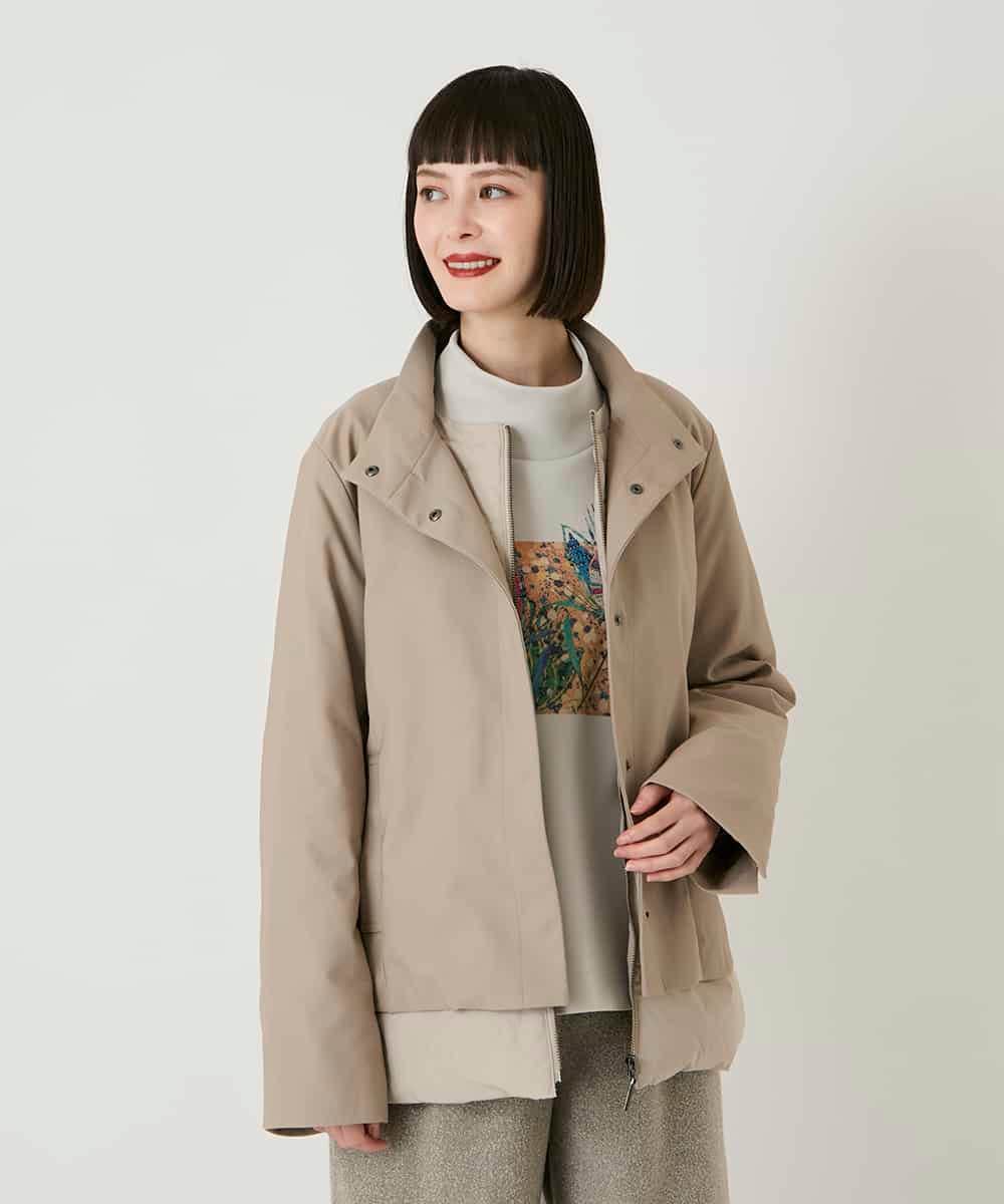 RLUAE40560 HIROKO BIS GRANDE(ヒロコ ビス グランデ) レイヤード風ツイルダウンコート ブラック