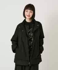 RLUAE40560 HIROKO BIS GRANDE(ヒロコ ビス グランデ) レイヤード風ツイルダウンコート ブラック