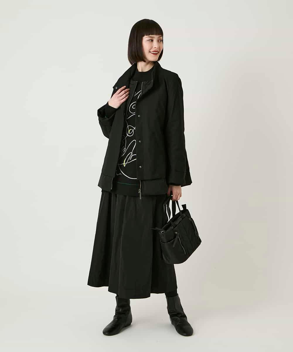 RLUAE40560 HIROKO BIS GRANDE(ヒロコ ビス グランデ) レイヤード風ツイルダウンコート ブラック