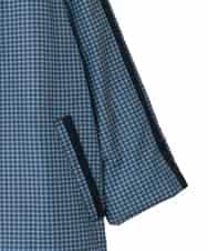 RLUAF01610 HIROKO BIS GRANDE(ヒロコ ビス グランデ) 【大きいサイズ】千鳥プリントテープアクセントダウンコート ネイビー