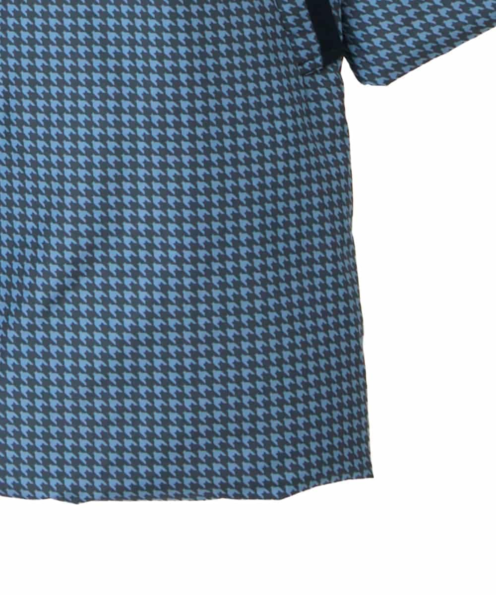 RLUAF01610 HIROKO BIS GRANDE(ヒロコ ビス グランデ) 【大きいサイズ】千鳥プリントテープアクセントダウンコート ネイビー