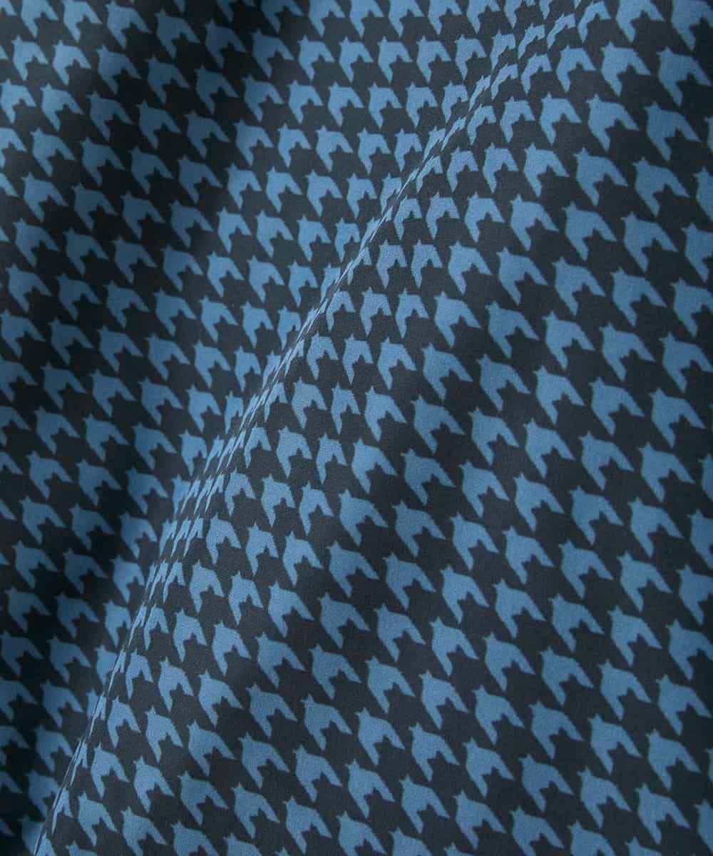 RLUAF01610 HIROKO BIS GRANDE(ヒロコ ビス グランデ) 【大きいサイズ】千鳥プリントテープアクセントダウンコート ネイビー