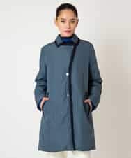 RLUAF01610 HIROKO BIS GRANDE(ヒロコ ビス グランデ) 【大きいサイズ】千鳥プリントテープアクセントダウンコート ネイビー