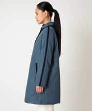 RLUAF01610 HIROKO BIS GRANDE(ヒロコ ビス グランデ) 【大きいサイズ】千鳥プリントテープアクセントダウンコート ネイビー