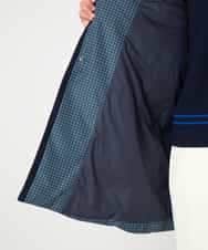 RLUAF01610 HIROKO BIS GRANDE(ヒロコ ビス グランデ) 【大きいサイズ】千鳥プリントテープアクセントダウンコート ネイビー