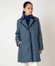 RLUAF01610 HIROKO BIS GRANDE(ヒロコ ビス グランデ) 【大きいサイズ】千鳥プリントテープアクセントダウンコート ネイビー