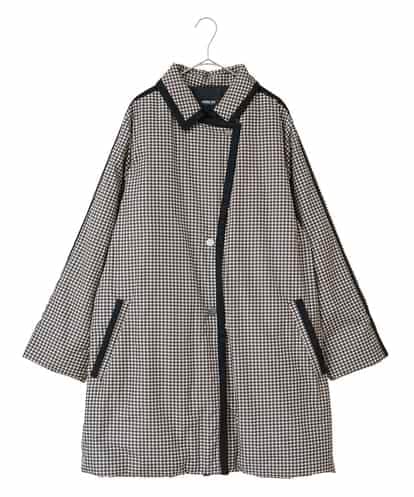 RLUAF01610 HIROKO BIS GRANDE 【大きいサイズ】千鳥プリントテープアクセントダウンコート