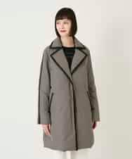 RLUAF01610 HIROKO BIS GRANDE(ヒロコ ビス グランデ) 【先行予約/大きいサイズ】千鳥プリントテープアクセントダウンコート ブラック