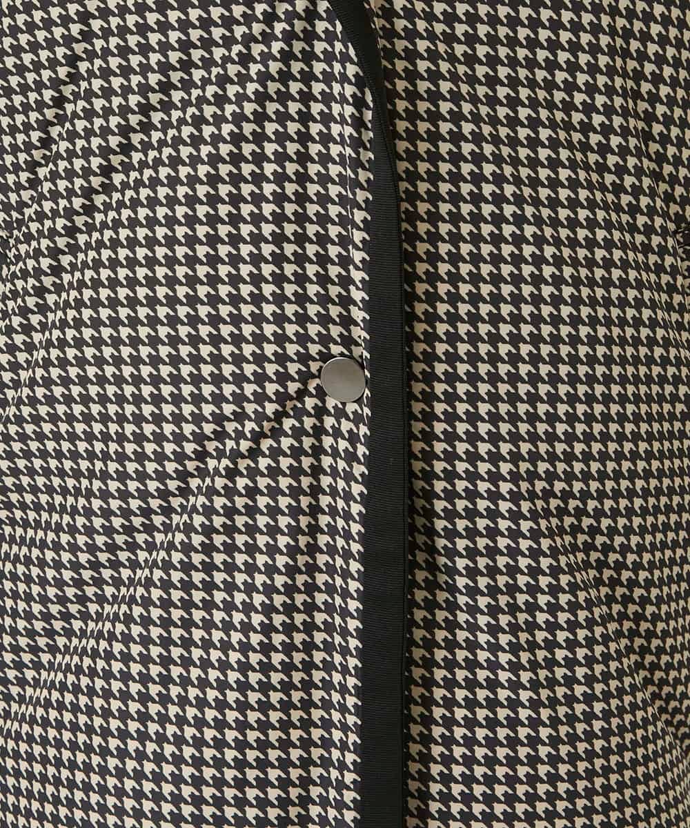 RLUAF01610 HIROKO BIS GRANDE(ヒロコ ビス グランデ) 【先行予約/大きいサイズ】千鳥プリントテープアクセントダウンコート ブラック