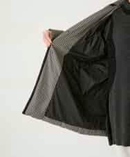 RLUAF01610 HIROKO BIS GRANDE(ヒロコ ビス グランデ) 【先行予約/大きいサイズ】千鳥プリントテープアクセントダウンコート ブラック