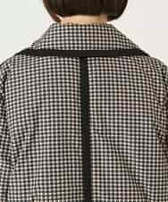 RLUAF01610 HIROKO BIS GRANDE(ヒロコ ビス グランデ) 【先行予約/大きいサイズ】千鳥プリントテープアクセントダウンコート ブラック