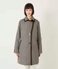 RLUAF01610 HIROKO BIS GRANDE(ヒロコ ビス グランデ) 【先行予約/大きいサイズ】千鳥プリントテープアクセントダウンコート ブラック