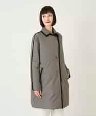 RLUAF01610 HIROKO BIS GRANDE(ヒロコ ビス グランデ) 【先行予約/大きいサイズ】千鳥プリントテープアクセントダウンコート ブラック