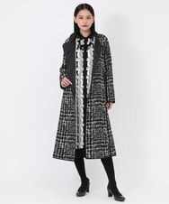 RLUAW15740 HIROKO BIS GRANDE(ヒロコ ビス グランデ) グレンチェックキルティングコート ブラック