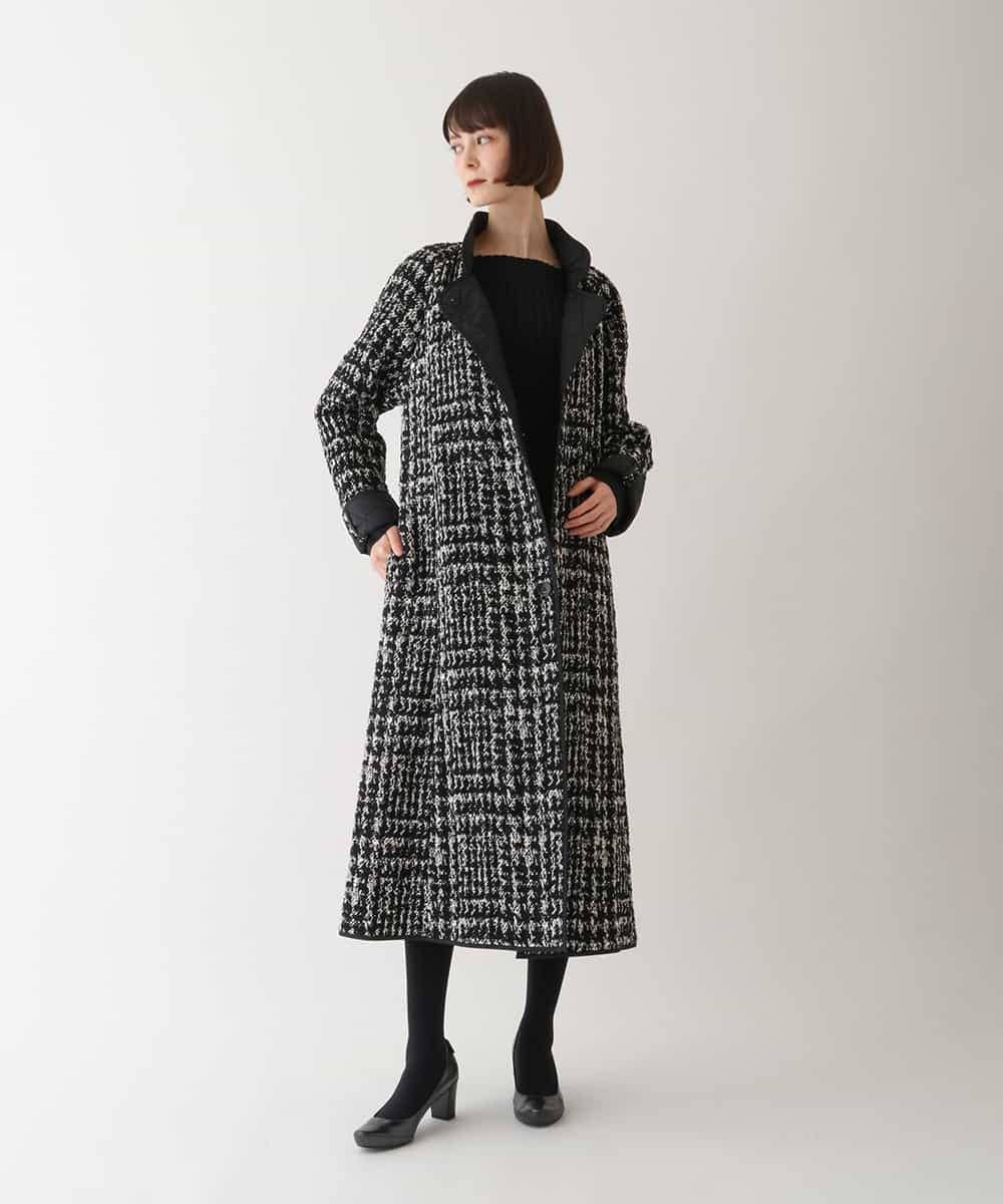 RLUAW15740 HIROKO BIS GRANDE(ヒロコ ビス グランデ) グレンチェックキルティングコート ブラック