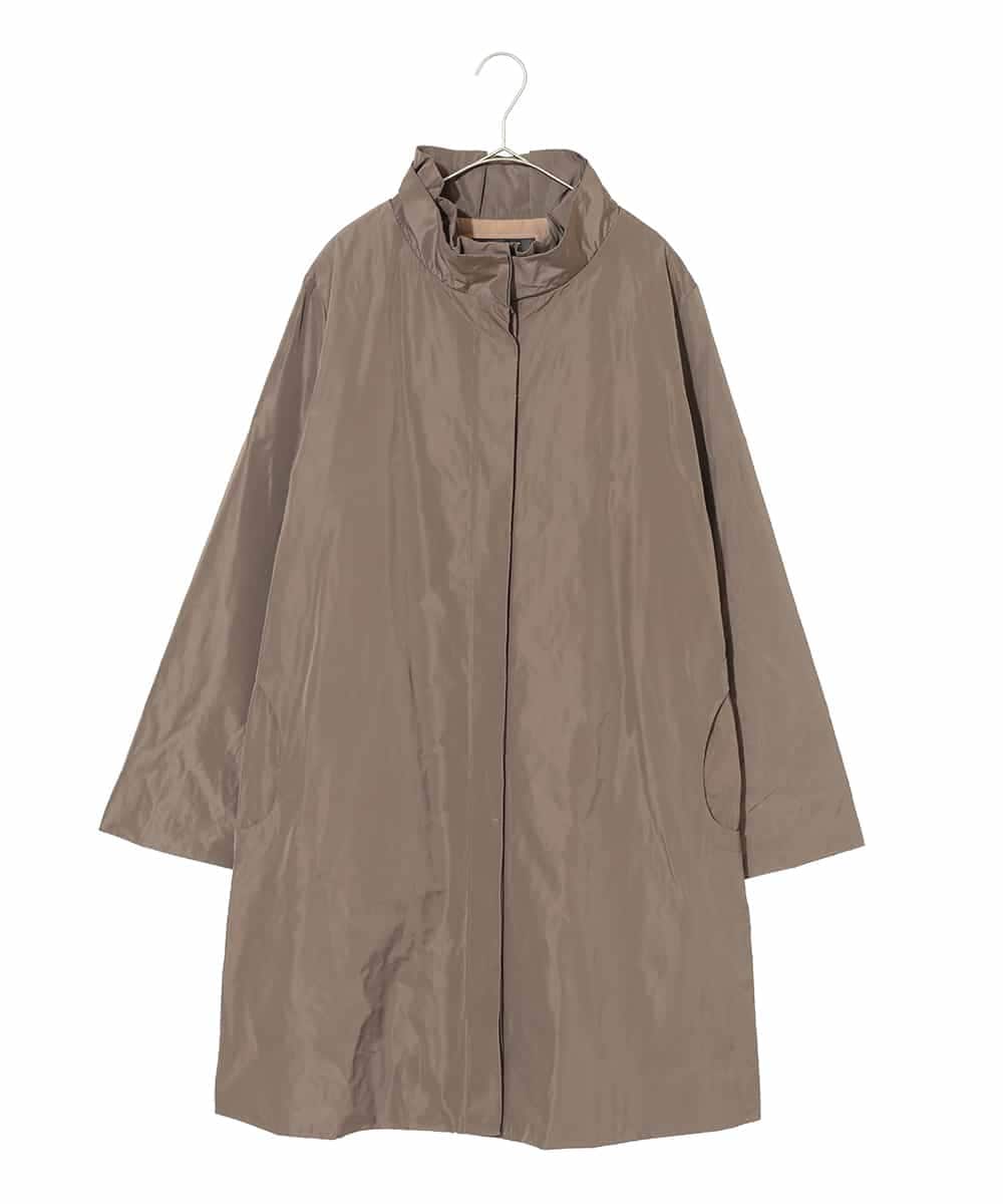 RLUCD01560 HIROKO BIS GRANDE(ヒロコ ビス グランデ) 【大きいサイズ】メモリータフタフリルカラーコート ブラウン