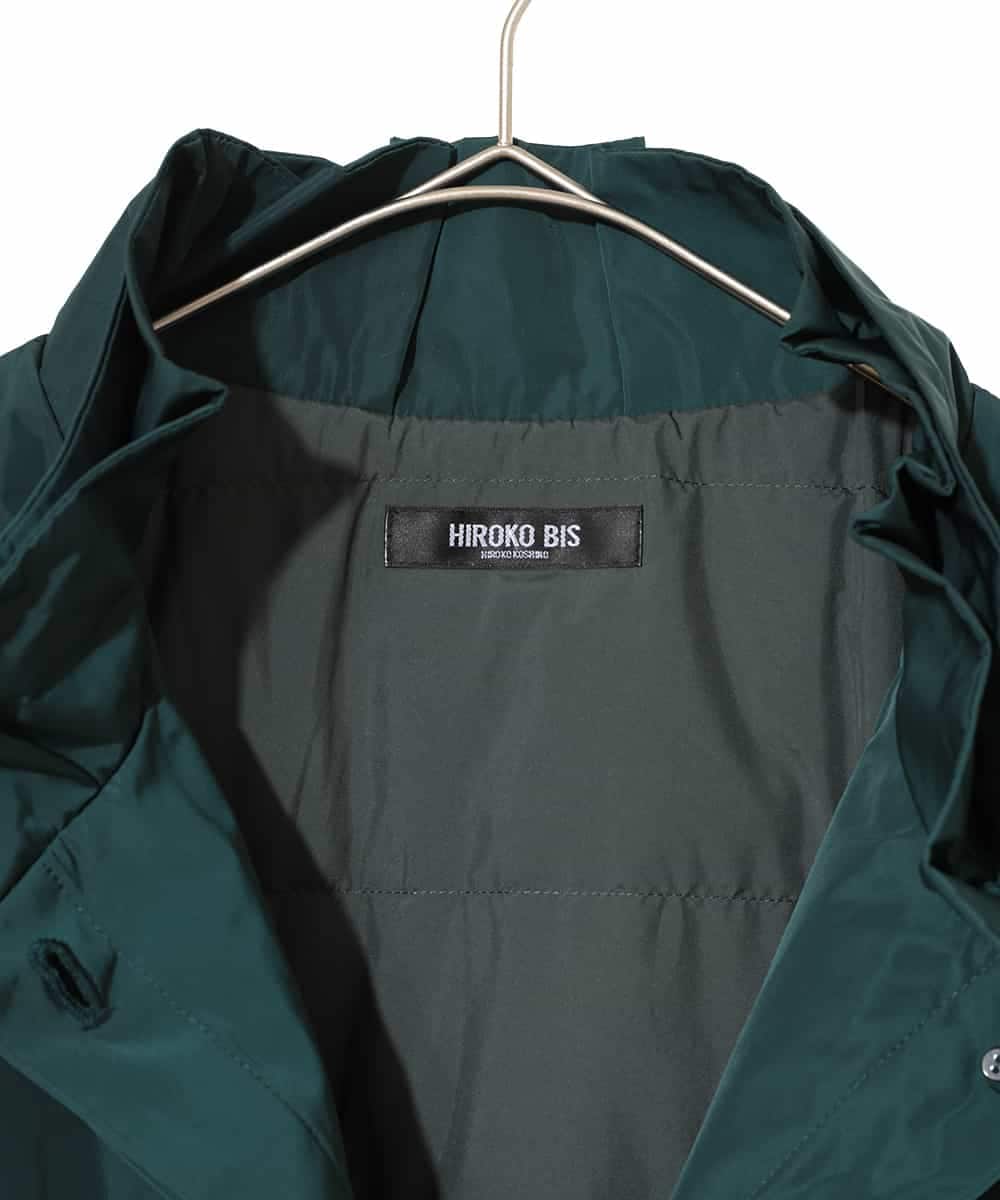 RLUCD01560 HIROKO BIS GRANDE(ヒロコ ビス グランデ) 【大きいサイズ】メモリータフタフリルカラーコート ブラウン