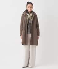 RLUCD01560 HIROKO BIS GRANDE(ヒロコ ビス グランデ) 【大きいサイズ】メモリータフタフリルカラーコート ブラウン