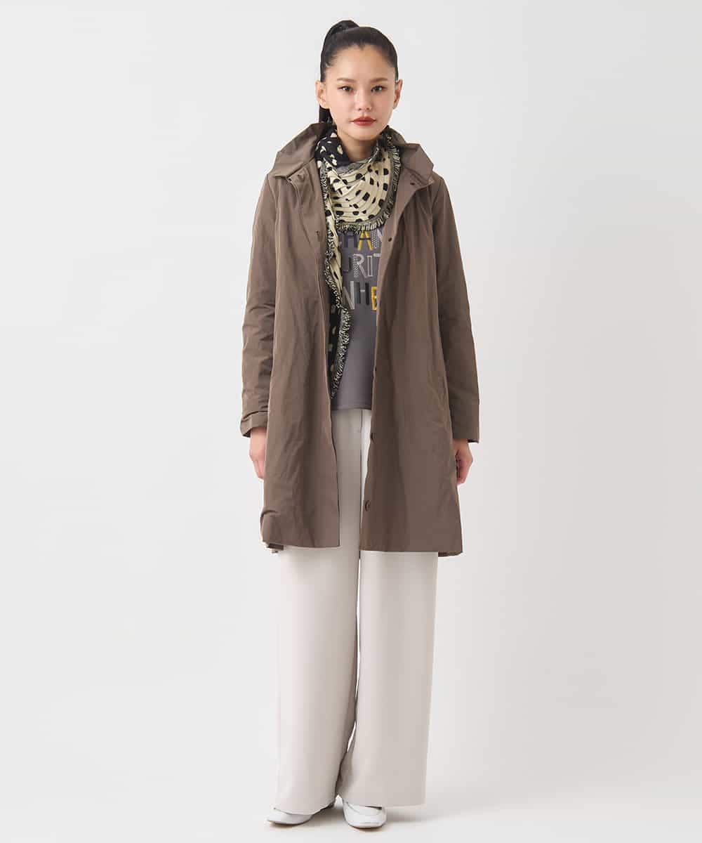 RLUCD01560 HIROKO BIS GRANDE(ヒロコ ビス グランデ) 【大きいサイズ】メモリータフタフリルカラーコート ブラウン