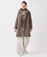 RLUCD01560 HIROKO BIS GRANDE(ヒロコ ビス グランデ) 【大きいサイズ】メモリータフタフリルカラーコート ブラウン