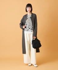 RLUED40470 HIROKO BIS GRANDE(ヒロコ ビス グランデ) 【大きいサイズ】ドレープワッシャーロング丈コート /洗える ダークグレー