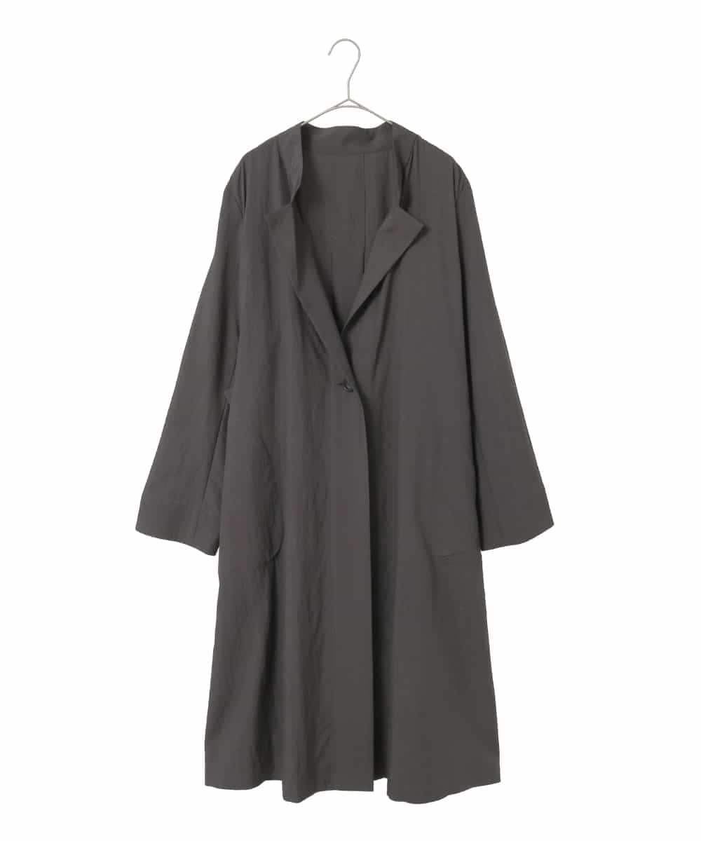 RLUED40470 HIROKO BIS GRANDE(ヒロコ ビス グランデ) ドレープワッシャーロング丈コート ダークグレー