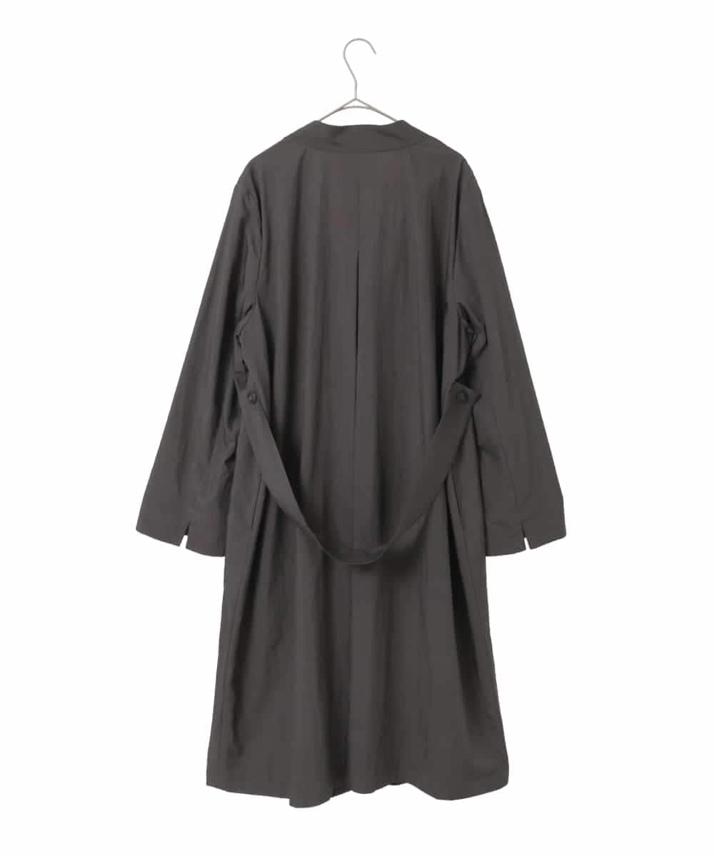 RLUED40470 HIROKO BIS GRANDE(ヒロコ ビス グランデ) ドレープワッシャーロング丈コート ダークグレー