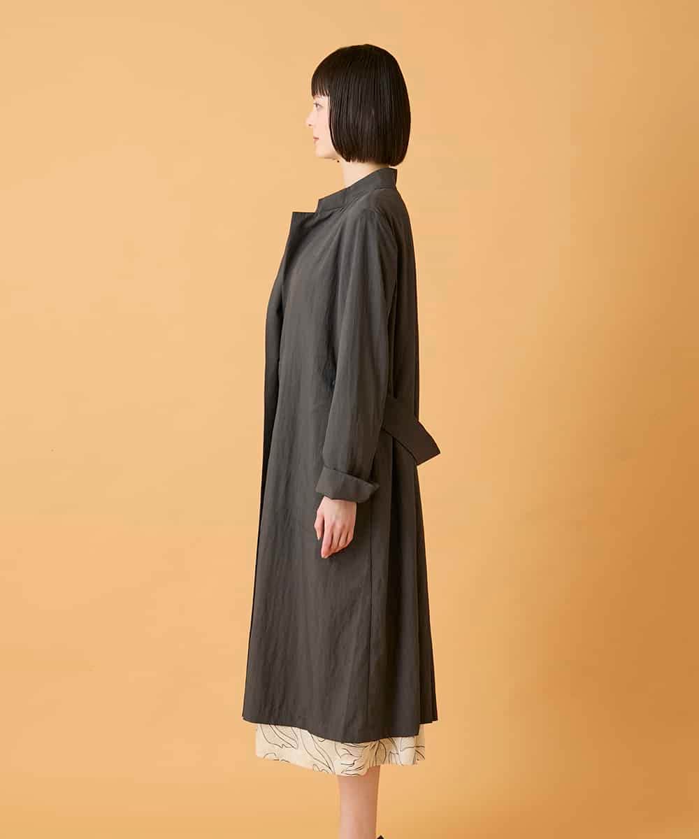 RLUED40470 HIROKO BIS GRANDE(ヒロコ ビス グランデ) 【大きいサイズ】ドレープワッシャーロング丈コート /洗える ダークグレー