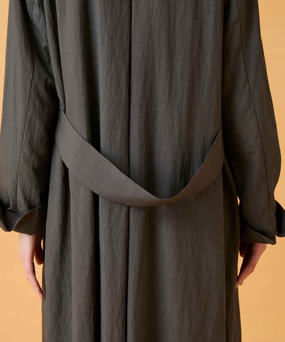 RLUED40470 HIROKO BIS GRANDE(ヒロコ ビス グランデ) 【大きいサイズ】ドレープワッシャーロング丈コート /洗える ダークグレー